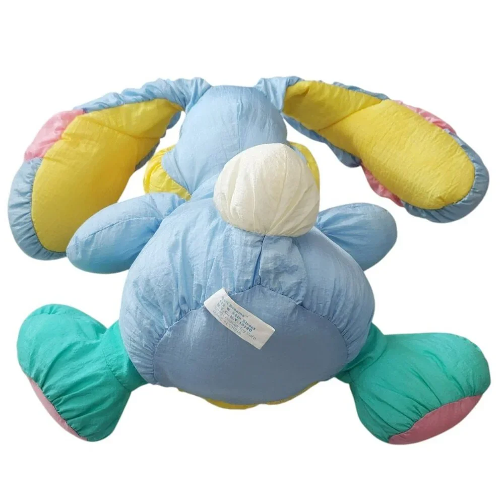 VTG Bunny Soft Dreams Pastel Puffy Parachute Easter Rabbit Nylon Stuffed Animal - Picture 7 of 12